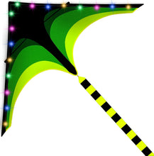 Load image into Gallery viewer, Green Black LED Delta Kite with 30 Lights
