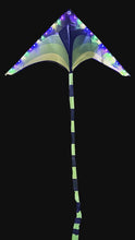 Load and play video in Gallery viewer, Green Black LED Delta Kite with 30 Lights
